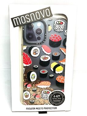 Mosnovo Clear Sushi Graphic Phone Case - Black & Red Accents